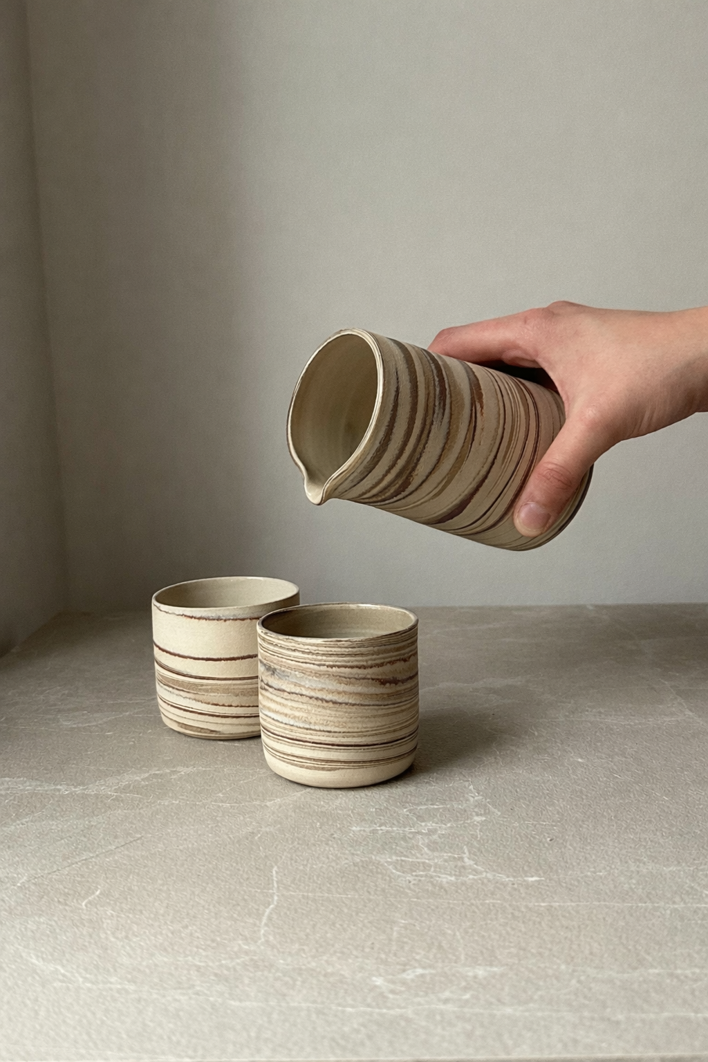 Petite carafe et son duo de tasses - Terra Nostra