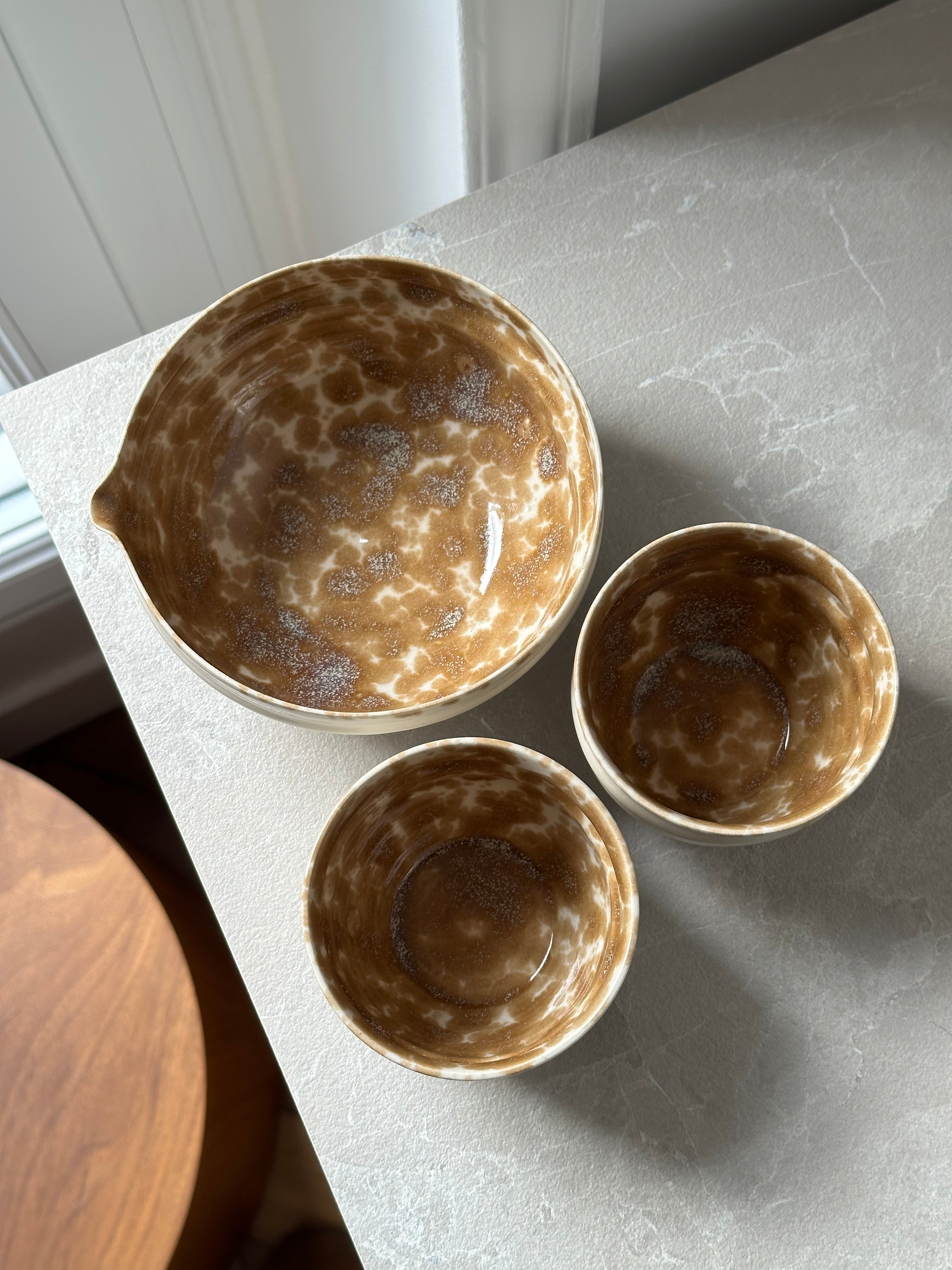 Set Bol à matcha et son duo de tasse - caramel moucheté